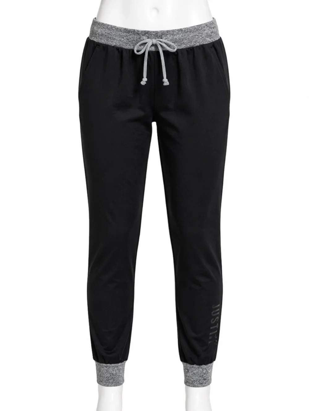 justice active Black Jogger Pants with Gray Accents size 16